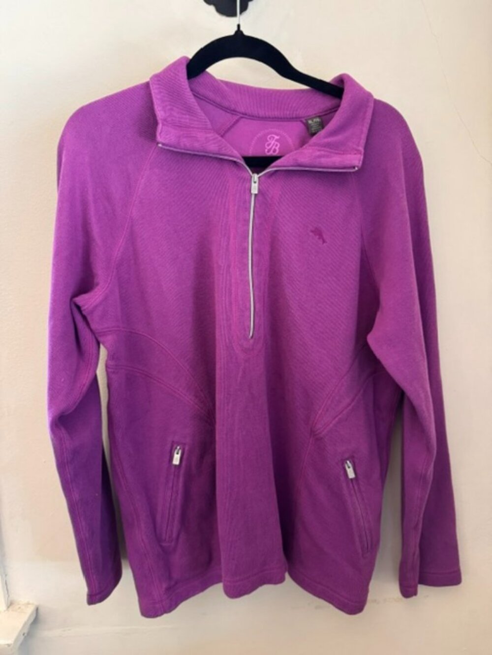 Women's Tommy Bahama quarter-zip fleece pullover - magenta